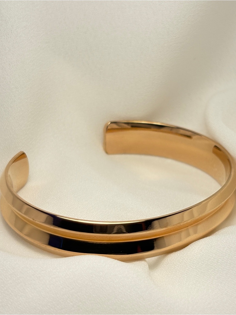 Wide Chic V-Grooved Cuff Bracelet (message your choice: gold, silver, rose gold)